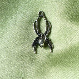 Silver Black Widow Spider Pendant